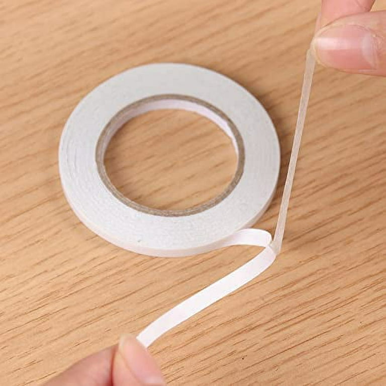  Double Sided Tape 12M Double Sided Tape White Super Strong Double  Sided Adhesive Tape Paper Strong Ultra Thin High Adhesive Cotton 8mm 10mm  12mm (Size : 12M, Color : 1cm) 