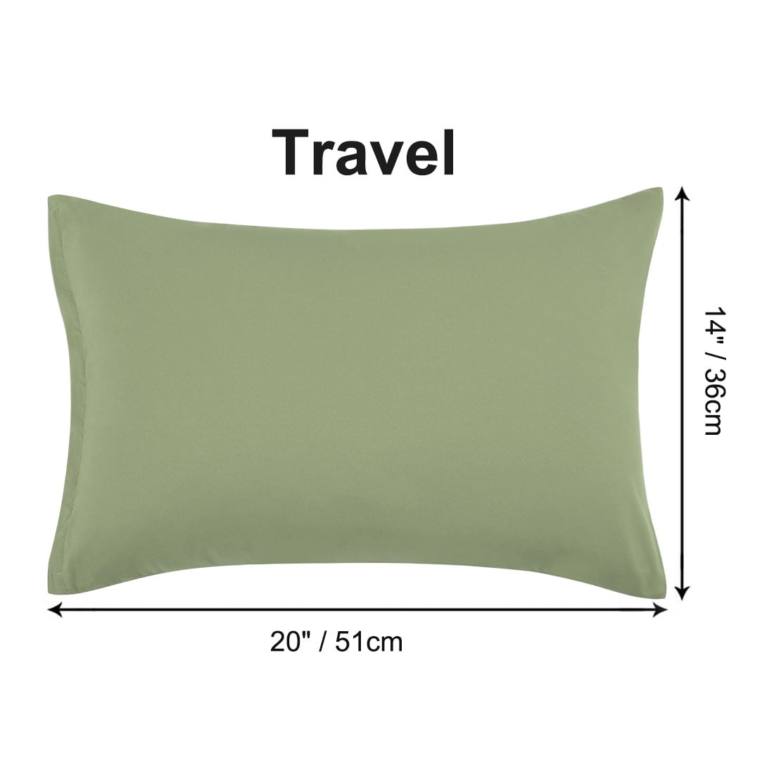 Unique Bargains 4-Piece Soft Microfiber Pillowcases Sage Travel(14"X20")