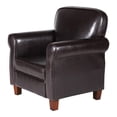 thumbnail image 1 of HomePop Youth Wing Back Chair, Dark Brown Faux Leather, 1 of 10