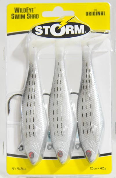 (2 pack) Storm WildEye Swim Shad 5" Fishing Lure 5/8oz Mullet 3 pcs