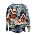 thumbnail image 4 of LSLJS Women Christmas Casual Printed Round Neck Long Sleeve Pullover Blouse Sweatshirt Tops, 4 of 4