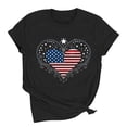 thumbnail image 4 of Xdegoge 4th of July Ornate Flag Heart Graphic T Shirt for Women Short Sleeve Crewneck Patriotic USA Stars and Stripes Summer Casual Loose Graphic Tees Tops, 4 of 6