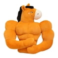 thumbnail image 1 of ICQOVD Oreiller en Peluche Cheval Musclé Moelleux Coussin Animal Drôle, 1 of 9