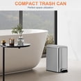 thumbnail image 6 of YRLLENSDAN Small Bathroom Trash Can with Lid, Step Trash Can with Foot Pedal, Stainless Steel Small Garbage Can for Bedroom Kitchen Office Dorm, Silver, 6 of 7