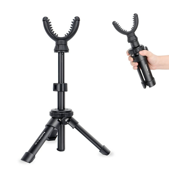 Fooletu Shooting Rest Tripod 360 Rotation V Yoke Stand Aluminum 11-21 Inch