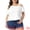 White, variant on DARING DIVA Women's Plus Criss Cross Off One Shoulder T-Shirts 1X Black