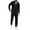 Black, variant on Mens 2 Piece Outfits Casual Summer Beach Textured Button Down Long Sleeve Shirt and Loose Pants Set