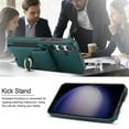 thumbnail image 3 of SaniMore for Samsung Galaxy A15 Case with Metal Rotating Ring Kickstand RFID Blocking Card Slots PU Leather Anti-scractch Wear-resitant Shockproof Wallet Cover for Samsung A15, Green, 3 of 9