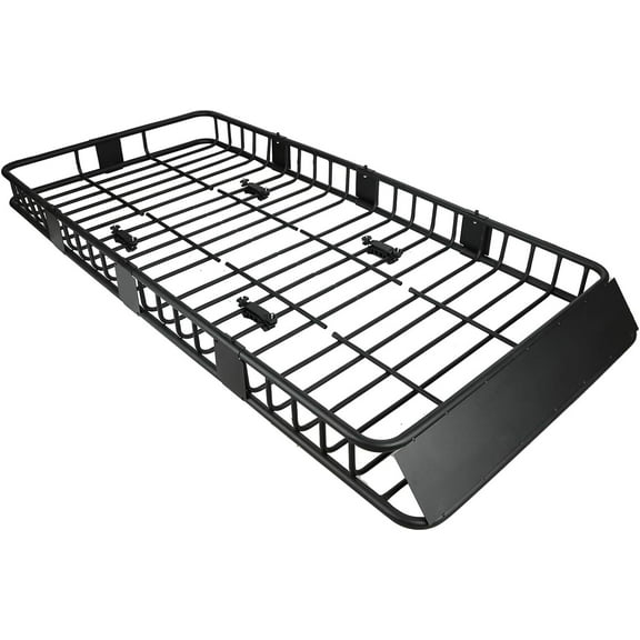 84" Black Steel Heavy Duty Roof Top Rack Top Luggage Cargo Carrier For Truck SUV