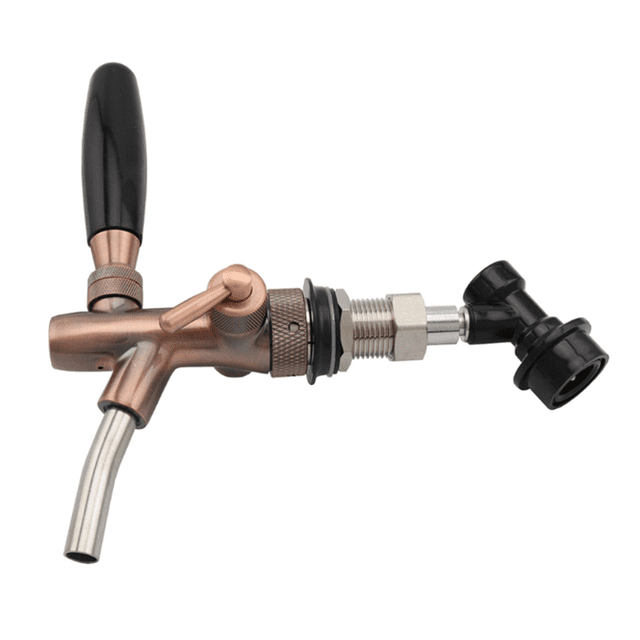 Adjustable Draft Beer Tap with Liquid Ball Lock Disconnect Chrome Plating Flow Control Beer Faucet Homebrew Kegerator