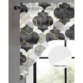 thumbnail image 3 of Swag Curtain Valances Black Moroccan Swag Valances for Kitchen Windows Gradient Modern Geometric Window Treatment Curtains Drapes for Kitchen Bedroom Living Room Bathroom Over Sink 56"x36", 3 of 6