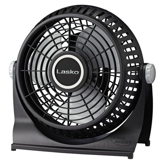 Lasko Breeze Machine 8" 2-Speed Pivoting Floor Fan, 370 CFM, Black, 507