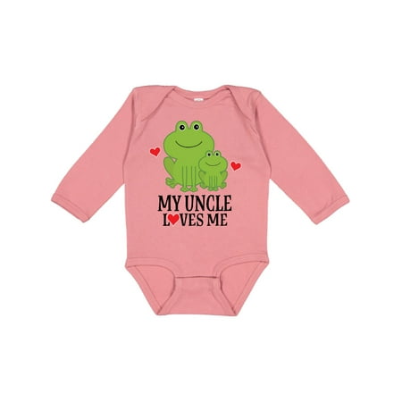

Inktastic My Uncle Loves Me Frog Gift Baby Boy or Baby Girl Long Sleeve Bodysuit