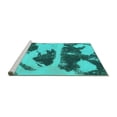 thumbnail image 2 of Ahgly Company Machine Washable Indoor Rectangle Abstract Turquoise Blue Modern Area Rugs, 8' x 12', 2 of 4