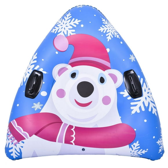 Pathfinder 48" x 46" Inflatable Unisex 1 person Triangle Snow Tube with Winter Character Graphics