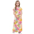 thumbnail image 4 of BFHHYA Girls Short Sleeve Maxi Dress Teens Fashion Print Loose Flowy Dress Summer Beach Boho Tshirt with Pockets Size 4-14 Y, 4 of 8