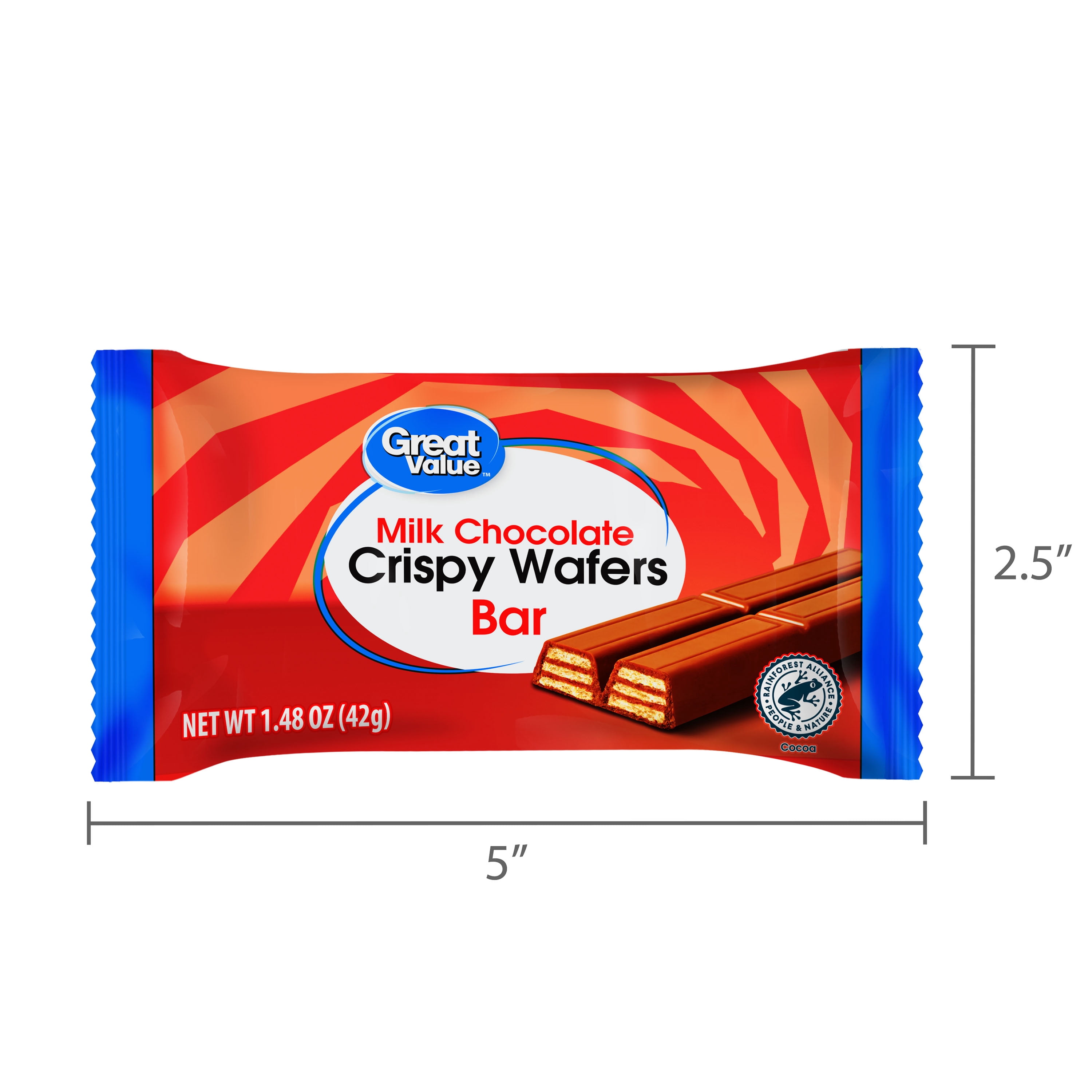 Great Value Milk Chocolate Crispy Wafer Bar, 1.48 oz