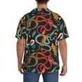 thumbnail image 3 of Gukieu Snake And Flower Print Men's Short-sleeved Shirts, Button-down Pocket Shirts, T-shirts, Beach Vacation Travel Summer Clothing-4X-Large, 3 of 5