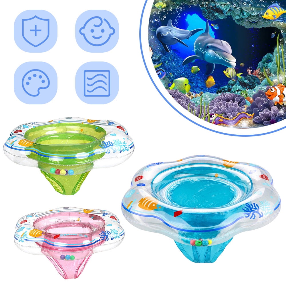 AMERTEER Baby Swimming Ring Floats with Safety Seat Double Airbag Swim