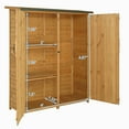 thumbnail image 4 of IVV 64inch Outdoor Storage Cabinet, Wood Garden Shed, Outside Tool Shed, Vertical Organizer Cabinet with Double Lockable Doors for Outside, Garden and Yard, Natural and Green, 4 of 9