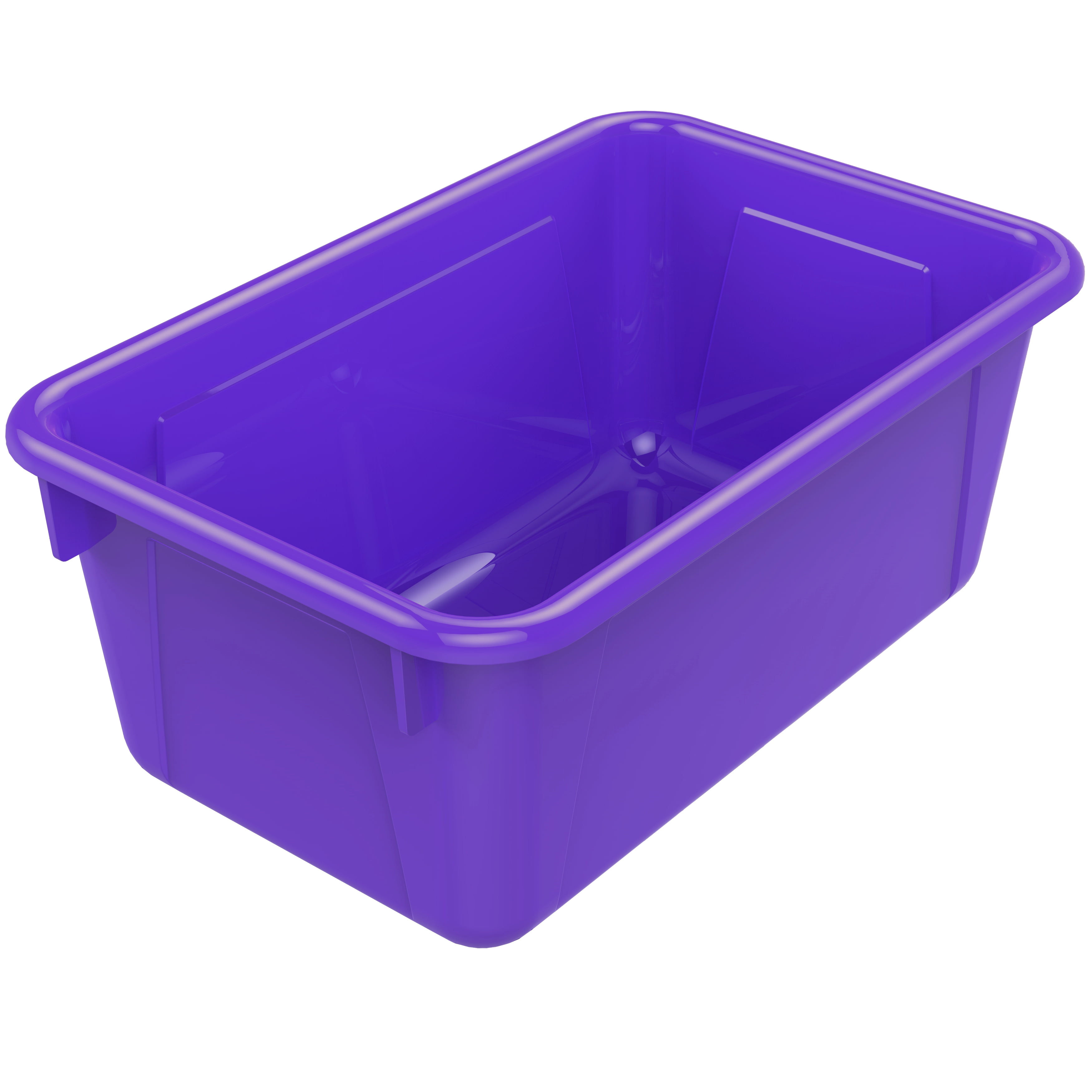 Storex Plastic Cubby Bin, Kids' Craft and Supply Storage, Purple, 5-Pack