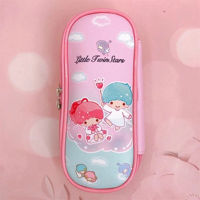 Sanrio Kuromi-Bolsa de lápices de PU, Hello Kitty, Cinnamoroll, Pochacco, con cremallera, bonita caja de papelería para estudiantes de escuela, portatarjetas