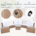 thumbnail image 3 of Euroco 10-Piece Outdoor Sectional Half Round Patio Rattan Sofa Set, PE Wicker Conversation Furniture Set for Free Combination, White, 3 of 9