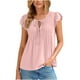 thumbnail image 1 of Top marrón,Blusa con volantes para mujer, camisa con lazo frontal, top de manga corta, poliéster suave, ropa informal, sopatenor, 1 of 5