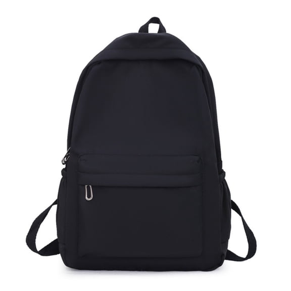 Large Capacity Nylon Backpack Black, Lightweight Water Resistant Daypack for Travel Commute, Minimalist Laptop Bag for College Students Unisex, Durable Simple Design Rucksack 40x29x12cm