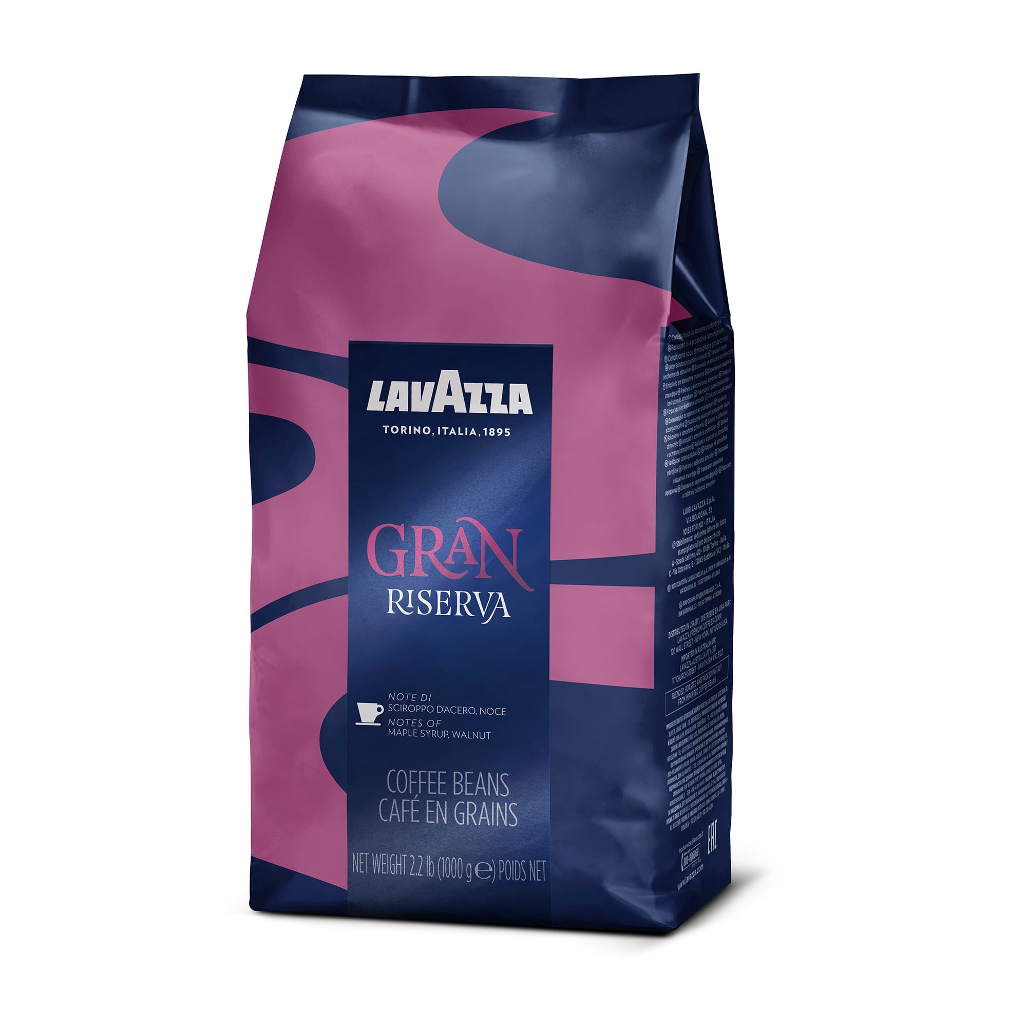 Lavazza Gran Riserva Whole Bean Coffee, Arabica and Robusta Blend, 2.2 lb Bag (Pack of 1)