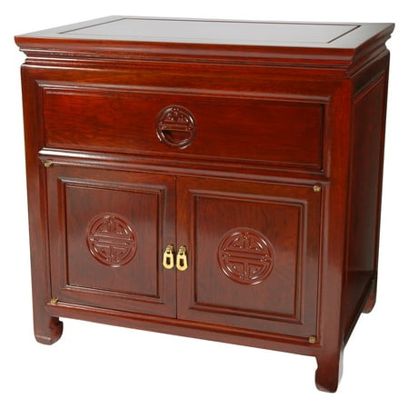 Oriental Rosewood Furniture - Oriental Furniture Rosewood Bedside Cabinet