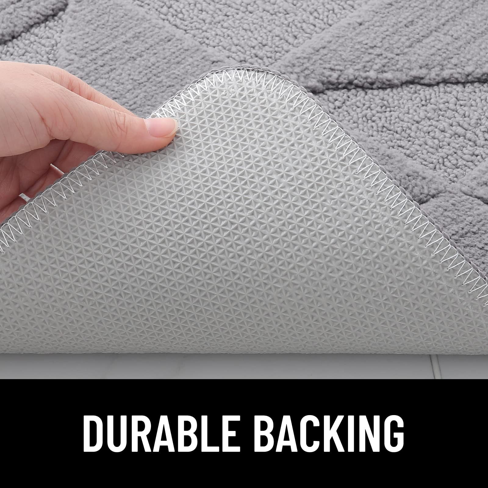 Buganda Indoor Doormats, Absorbent Trapper Dirt Door Mats, Non Slip Low Profile Inside Doormats for Entryway, 20x32, Grey
