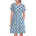 thumbnail image 1 of Lsque Robe Décontractée pour Femmes Imprimé Chiot Berger Allemand T-Shirt Été Manches Courtes Col Rond Robes Évasées, 1 of 6