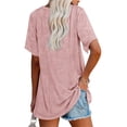 thumbnail image 4 of Womens V Neck TShirts Short Sleeve Loose Casual Summer Tops with Pocket, 4 of 5