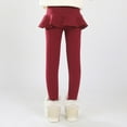 thumbnail image 5 of SILVERCELL 2 Pack Girls Leggings with Ruffle Tutu Skirt Winter Warm Fleece Lined Thick Pantskirt Toddler Stretchy Tights, 5 of 6
