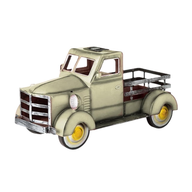 Del Jardín De La Camioneta Pickup Del Estilo Retro Con La Maceta Del Camión De Las Luces Del Coche Para El Patio Del Porche seitruly HA043507-04