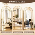 thumbnail image 7 of Antok 71"x 32" Arched Full Length Windowpane Mirror Metal Framed Wall Decor Floor Mirror, Bronze, 7 of 7