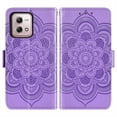thumbnail image 6 of Compatible with Motorola Moto G Stylus 4G 2023 Wallet Phone Case and Tempered Glass Screen Protector Flip Credit Card Holder Stand Mandala Flower Cell Cover for GStylus XT2317-1 XT2317-2 Women Purple, 6 of 9