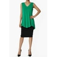 thumbnail image 6 of Women's PLUS Essentials Luxe Jersey Tunic V-Neck Relaxed Fit Sleeveless Top, 6 of 7