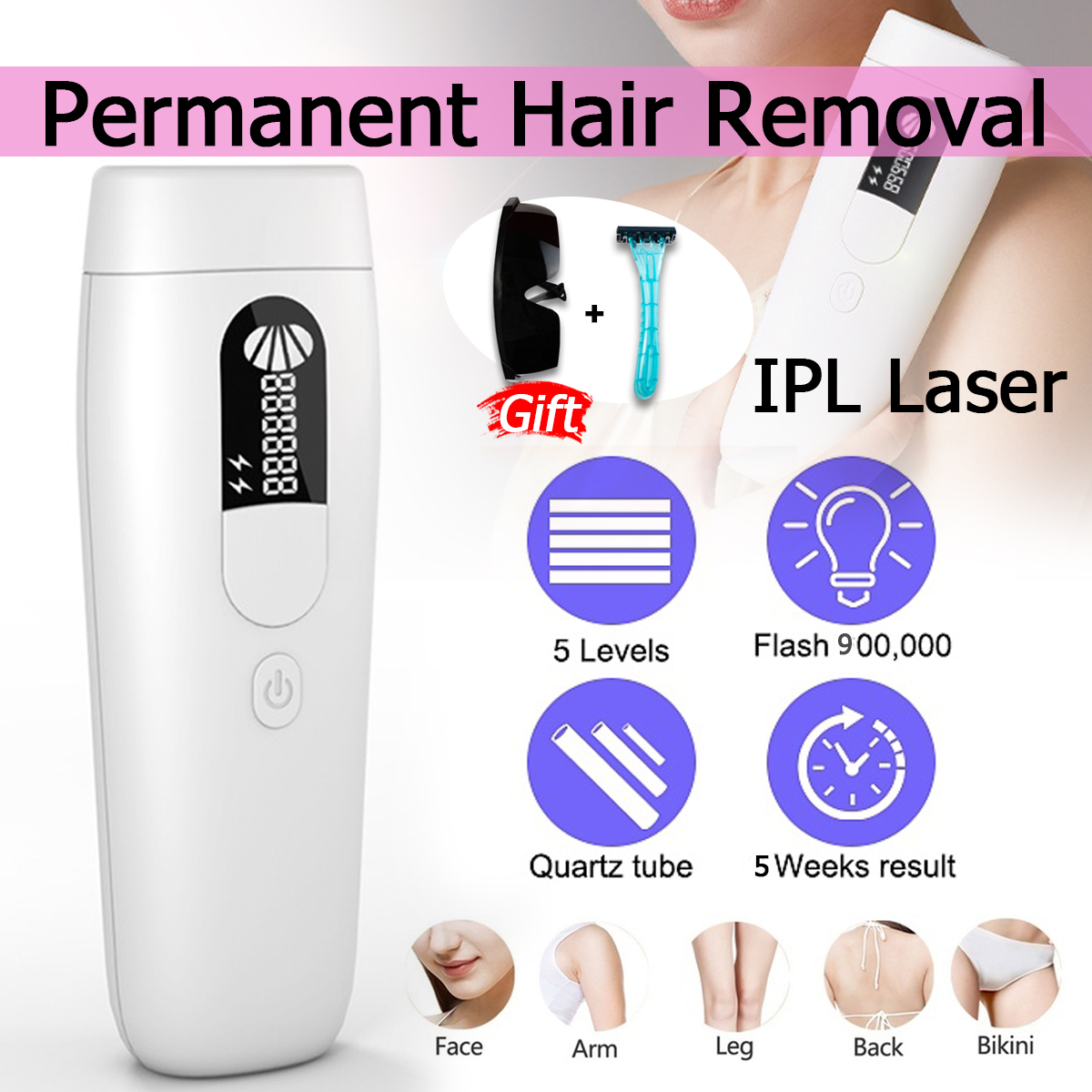 Yukui 2022 990000 Flashes Laser Epilator Permanent Ipl Photoepilator