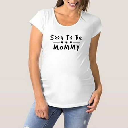 

Funicet Maternity Shirt For Women Summer Plus Size Maternity T Shirts Funny Print Side Ruched Raglan Short Sleeve Cute Pregnancy Top Clothes