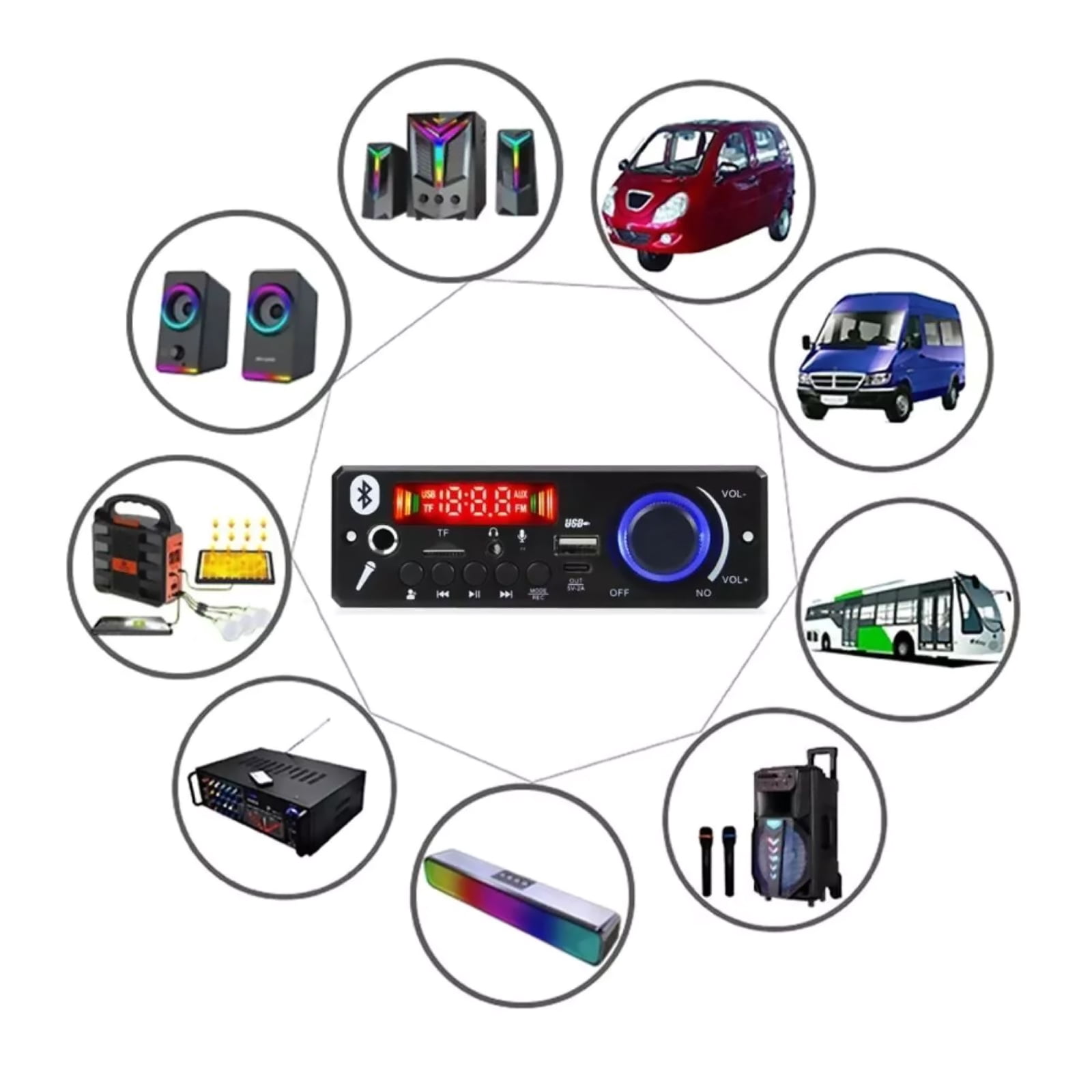 GUYUTING All-in-One MP3 Decoder Board for Karaoke & Public Speaking - Microphone & Recording Capabilities