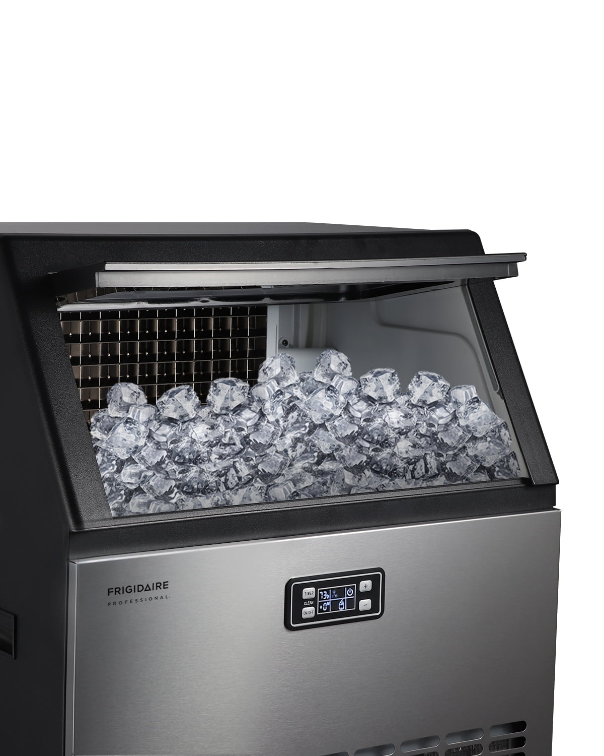 Frigidaire Professional 198 Lbs. Commercial Ice Maker, Cube Shaped Ice Machine with Auto Clean, LCD Display, Stainless Steel