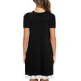 thumbnail image 2 of Gibobby Dresses for Women 2040 Concert Dresses Women Summer Fall Crew Neck Short Sleeve Sleeve Lace Hem T Shirt Loose Dress Women's Maxi Sundresses, 2 of 4