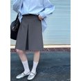 thumbnail image 2 of Women'S High Waist A-Line Skirt Casual Skirt Gray L, 2 of 9
