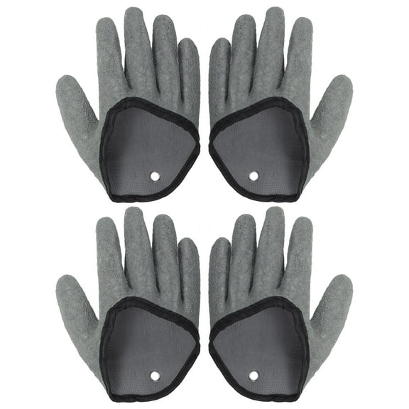 Uxcell Fishing Gloves Fisherman Professional Non-Slip Puncture Resistant Gloves, 2 Pair Grey
