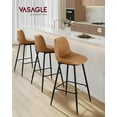 thumbnail image 2 of VASAGLE 2 Pack Bar Stools, Bar Height Bar Stools with Back, Ergonomic Backrest, Synthetic Leather, Metal Legs, 28.7-Inch Tall Stools for Kitchen Island Home Bar, 2 of 7