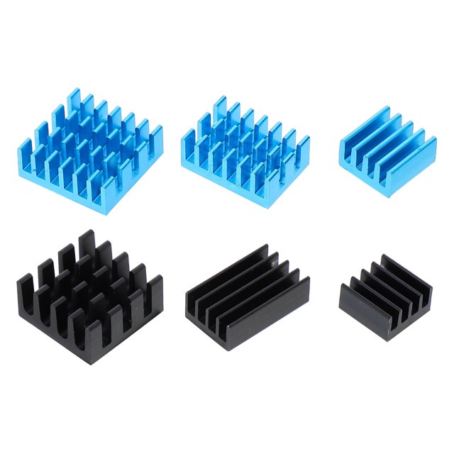 FENGGUIQU 6Ud Enfriador De Chip De Aluminio Negro Para Uso En Hogar Con Durabilidad Y Rendimiento