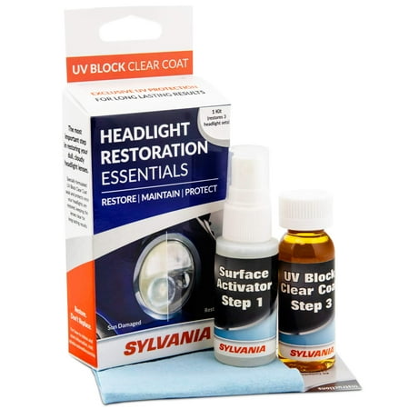 - Headlight Restoration UV Block Clear Coat - Most Important Step to Restore Damaged Headlights, Surface Activator, UV Protection for Clearer Headlights - 1 Fl Oz