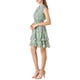 thumbnail image 4 of INSPIRE CHIC Vestidos de gasa para mujer, vestido mini sin mangas con fruncido y estampado floral, corte A, XL, verde, 4 of 7